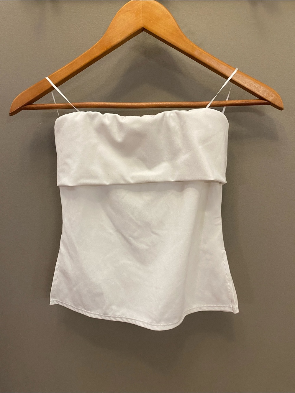 gaze White Strapless Fold-Over Tube Top